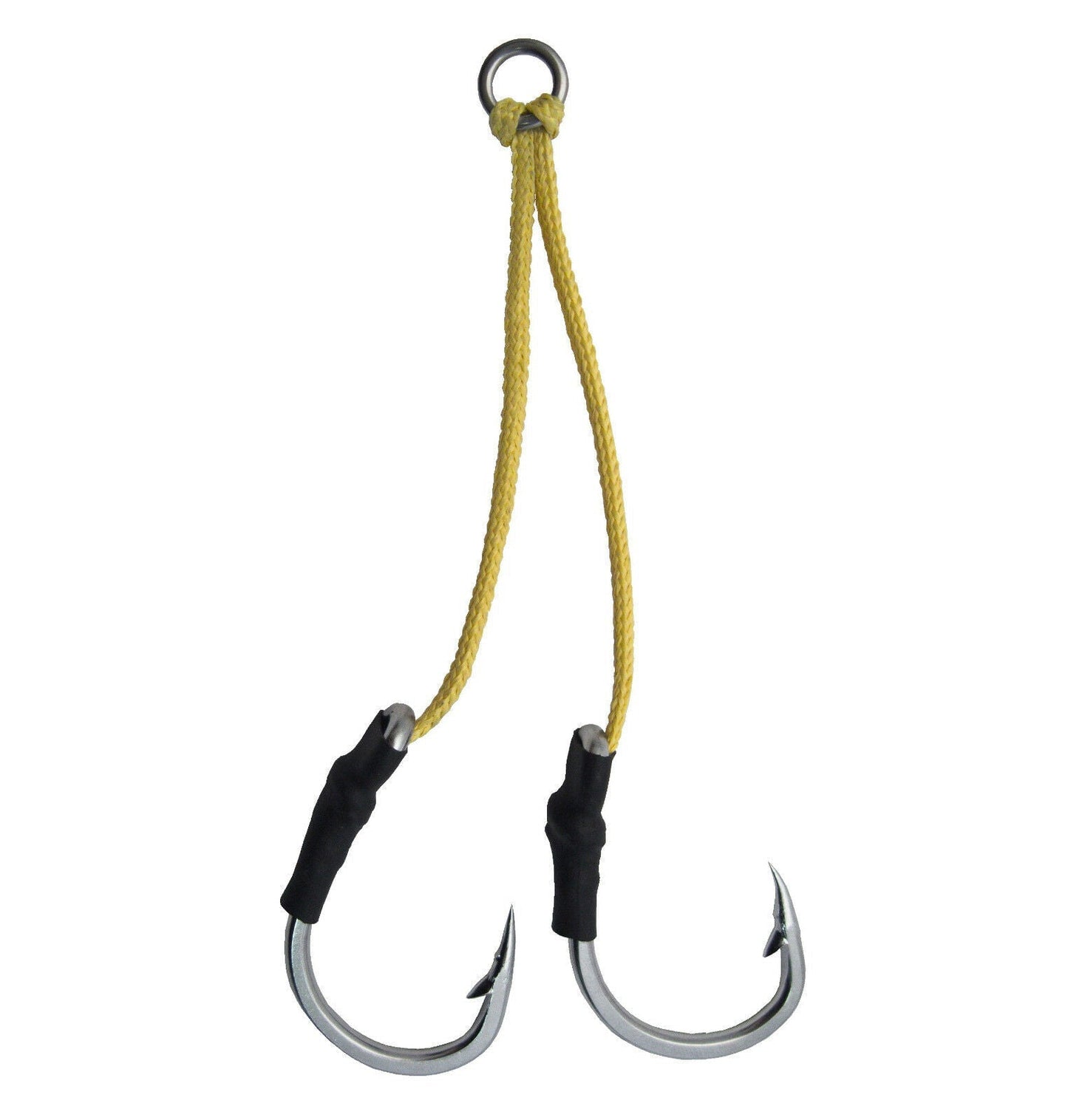100 #8/0 Double Assist Hooks with 300# Spectra for Flat Fall Jigs & All Keel Jig