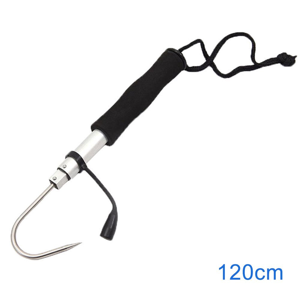 TALENT Fork,Ice Fishing Gaff Hook Telescopic Fish Gaff Stainless Fishing Spear Hook Hand Gaffs(120Cm)