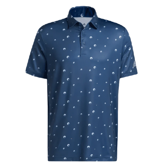 Adidas Ultimate365 Allover Print Golf Polo Shirt - Blue