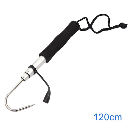 TALENT Fork,Ice Fishing Gaff Hook Telescopic Fish Gaff Stainless Fishing Spear Hook Hand Gaffs(120Cm)